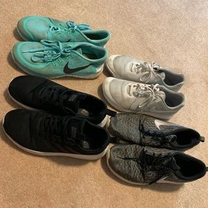 4 pairs of Nike/Adidas sneakers, womens size 10/11
